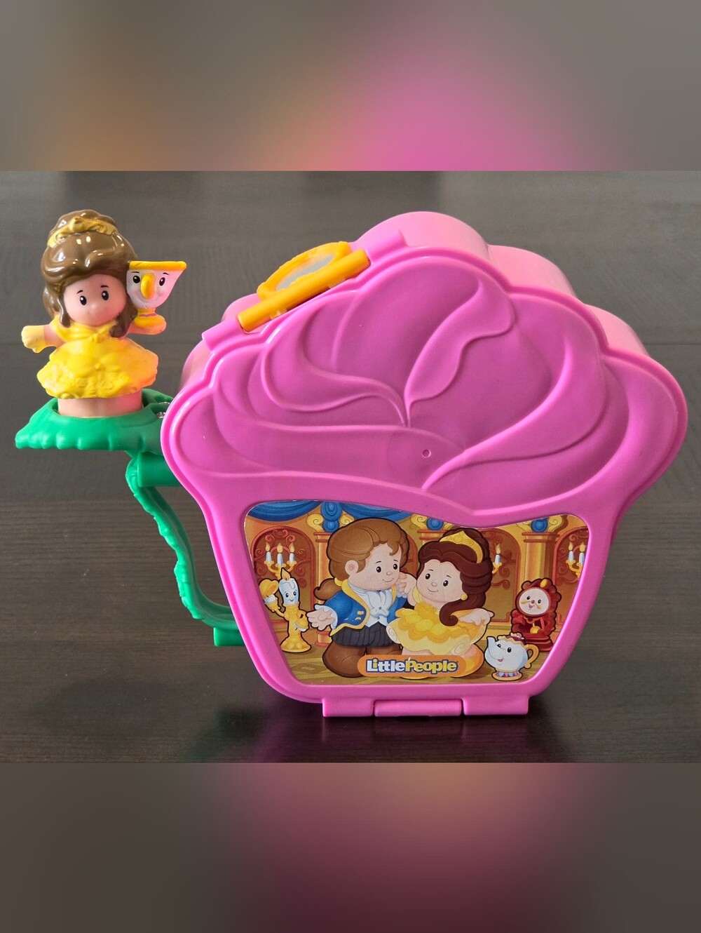 Fisher Price Little People Disney Princess Belle Fold N Go Rose INCOMPLETE